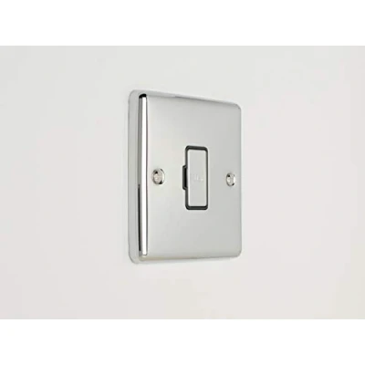 Image of Enhance Decorative Unswitched Fuse Spur Polished Chrome Finish WithBlack Trim