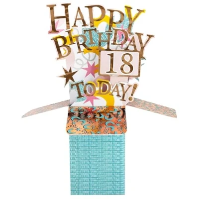 Image of Clever Cube 18th Birthday Party Perfect Popper! Pop Up Greeting Card CU003.A