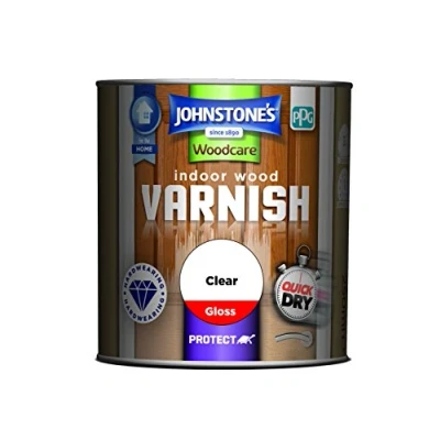 Image of Johnstone&#039;s Woodcare Indoor Wood Varnish Gloss Clear 250ml