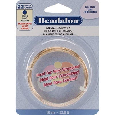 Image of Beadalon German Style Wire Gold Round 22 Gauge, 32.8&#039;