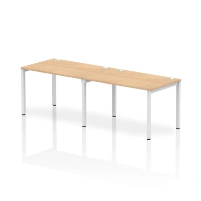 Image of Impulse Bench Single Row 2 Person 1200 White Frame Desk Maple
