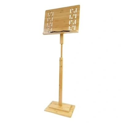 Image of Bamboo sheet Music stand, stands For music, Portable lectern Height adjustable 39.4 in 51.2 in, stand foldable guitar violin ukulele playing and reading (C(100 130CM))