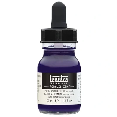 Image of LIQUITEX 4260314 Liquid Professional Acrylic Paints Ink, 30 ml, Highly Pigmented Airbrush Paint, Phthalo Blue Red