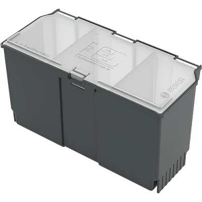Image of Bosch Home and Garden Accessory Box (AC for Tool SystemBox, Middle (2/9) Systembox Storing Power Tools), Black, Clear, Size M