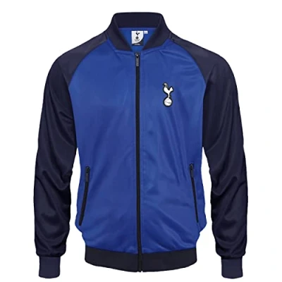 Image of Tottenham Hotspur FC Official Gift Mens Retro Track Top Jacket Navy Royal XL