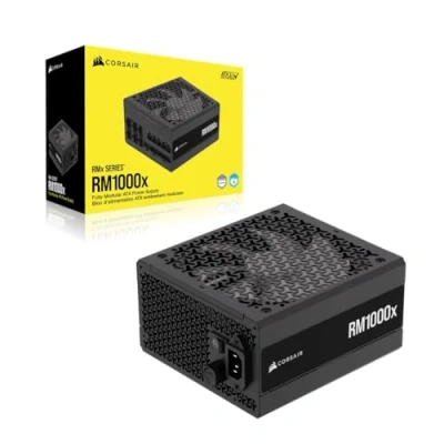 Image of CORSAIR RM1000x Fully Modular ATX Power Supply with Low Noise 3.1 Compliant PCIe 5.1 Support Cybenetics Gold Efficiency Native 12V 2x6 Connection Black