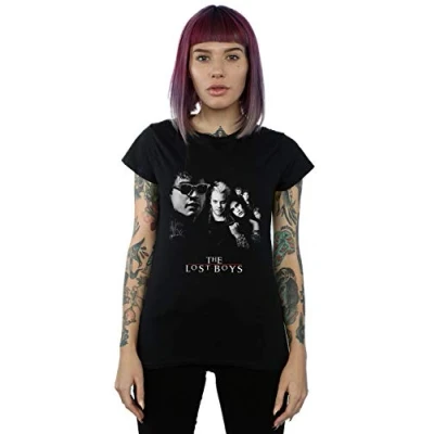 Image of Absolute Cult The Lost Boys Women&#039;s Poster Mono T Shirt Black Large