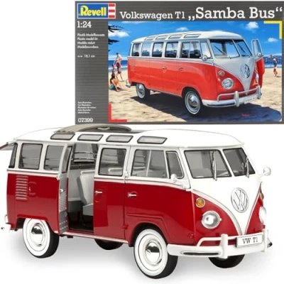 Image of Revell 07399 Volkswagen T1 &quot;Samba Bus&quot; 1:24 Scale Unbuilt/Unpainted Plastic Model Kit