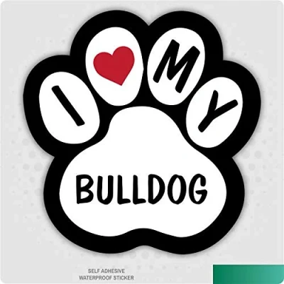 Image of Landing Designs I Love My British Bulldog Dog Vinyl Car Van Decal Sticker Pet Lover