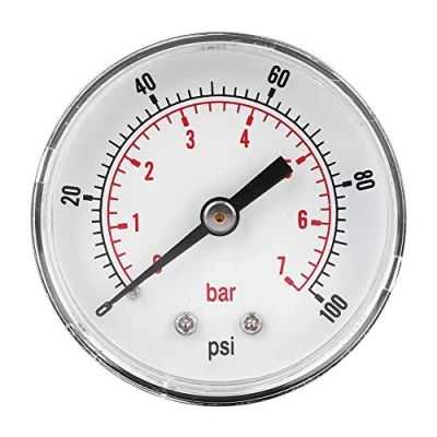 Image of Garosa Dual Scale Pressure Gauge, 50mm Dial Display, 1/4 BSPT Back Connection Water Oil Air Gas gauge Meter(0 100psi 0 7bar),pressure