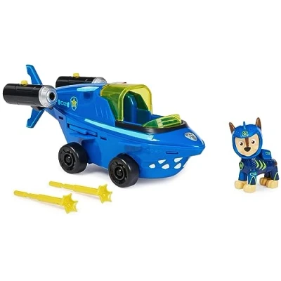 Image of PAW Patrol Aqua Pups Marshall Transforming Dolphin Vehicle with Collectible Action Figure, Kids’ Toys for Ages 3 and up