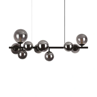 Image of Perlage 10 Light Linear Globe Pendant Ceiling Black