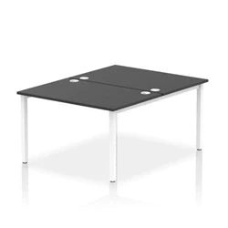 Image of Impulse Bench B2B 2 Person 1200 White Frame Office Desk Black