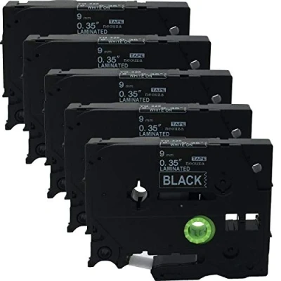 Image of NEOUZA 5PK Compatible for Brother P Touch Laminated TZe TZ Label Tape Cartridge 9mm x 8m (TZe 325 White on Black)