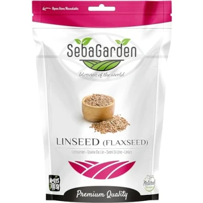 Image of Seba Garden Linseeds/Flaxseeds 1 kg, Premium Grade, Freshly Harvested, Packaged in Resealable Bag, Non GMO, Keto &amp; Paleo