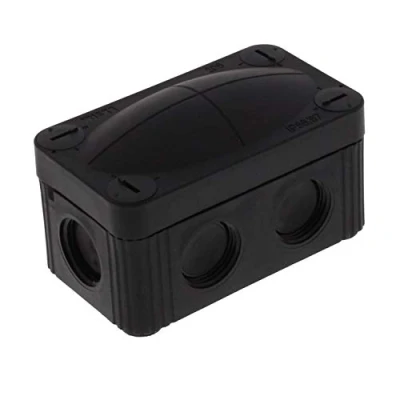 Image of WISKA Box Combi 206 Black Empty IP66 Weatherproof Outdoor External Junction