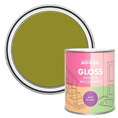 Image of Rust Oleum Green Interior Wood Paint in Gloss Finish Pickled Olive 750ml