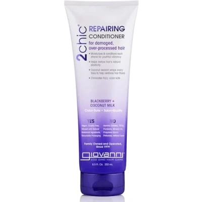 Image of Giovanni 2Chic Repairing Conditioner 250ml Moisturizes and Conditions Blackberry + Coconut Milk