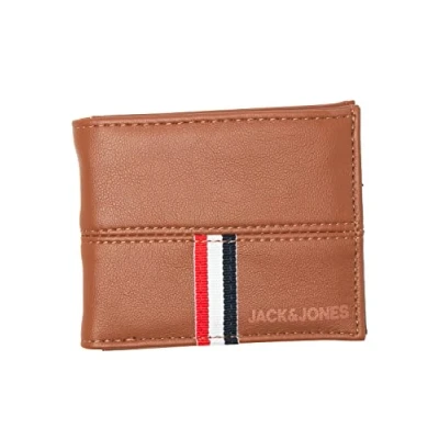 Image of JACK &amp; JONES Men&#039;s jacjose Wallet, Cognac/Detail:with Stripe, ONE Size