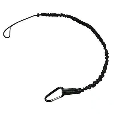 Image of Scaffold Tool Lanyard Safety Tether (Harness Bungee Strap Carabiner Clip)