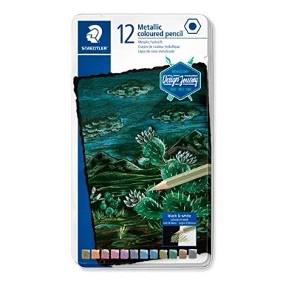 Image of STAEDTLER 146M M12 Metallic Colouring Pencils Assorted Colours (Tin of 12)
