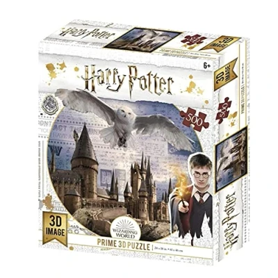 Image of Harry Potter Redstring Hogwa Prime 3D Effect 500 Piece Hogwarts &amp; Hedwig Puzzle, Various