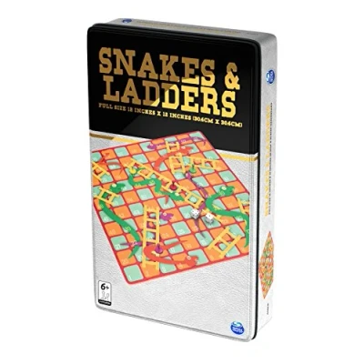 Image of Spinmaster 6036771 &quot;Snakes &amp; Ladders Tin Game