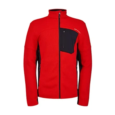 Image of Spyder Men&#039;s Bandit Full Zip Mid Layer Jacket Fleece, Volcano Black, M