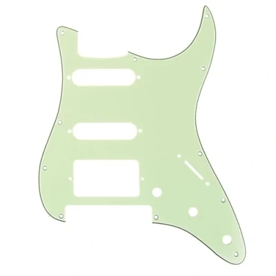 Image of Musiclily Pro 11 Hole HSS Strat Pickguard Modern Style Scratch Plate for American/Mexican Fender Stratocaster Floyd Rose Bridge Cut Electric Guitar,3Ply Mint Green