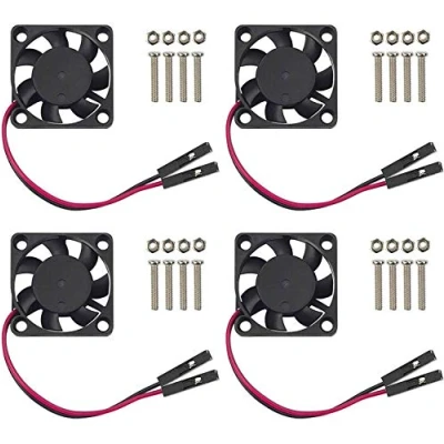 Image of Easycargo Raspberry Pi 4 Fan 30x30x7mm, Cooling Brushless 3.3 5VDC Quiet for 4, 3B+, RetroFlag NESPI Case (30mmx30mmx7mm) (Black (4 Pack))