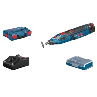 Image of Bosch Professional GRO 12 V 35 Cordless Rotary Multi Tool with 2 x 2.0 Ah Lithium Ion Batteries, 06019C5070