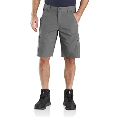 Image of Carhartt Men&#039;s Rugged Flex™ Relaxed Fit Ripstop Cargo Work Short, Steel, W30
