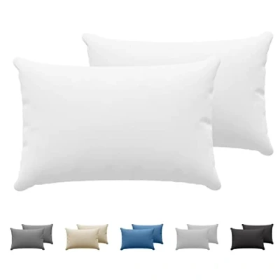 Image of Dreamzie Pillowcases (Set Of 2) White For Pillows 50 x 70 cm 100% Cotton Jersey Pillowcase Pillow Cover Bed Protector Resistant and Hypoallergenic