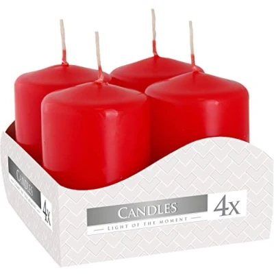 Image of Bispol Votive Candles, set of 4, 13 colours to choose from, 7 hours burning time. (Red)