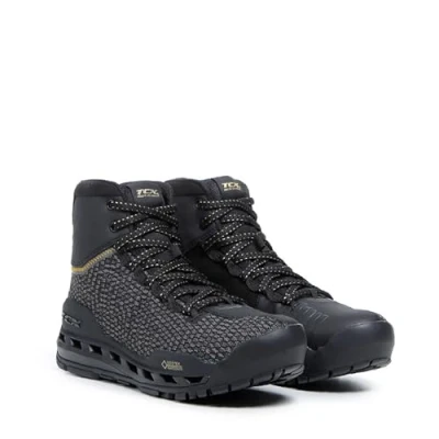 Image of TCX Womens Climatrek Lady Gtx Waterproof Motorcycle Boot, Versatile With Gore Tex Surround Technology, Laces Closure, Black Gold, 5 UK