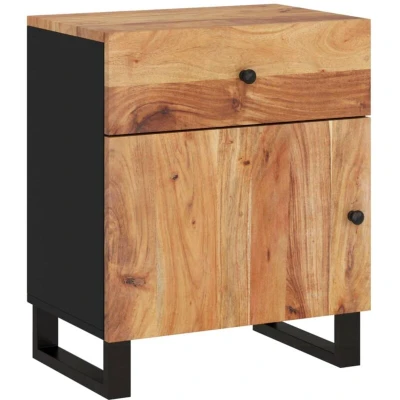 Image of vidaXL Bedside Cabinet 50x33x60 cm Solid Wood Acacia&amp;Engineered