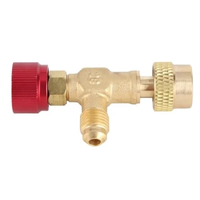 Image of 1/4&#039;&#039; 5/16&#039;&#039; R410A Air Conditioner Safety Valve Brass Flow Control for Refrigerant Charging Hose Dosing