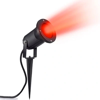 Image of Auraglow Deep Recessed Garden Spike Light GU10 Holder IP65 Outdoor Uplighter Red