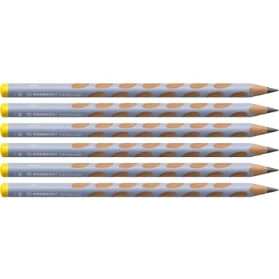 Image of Ergonomic Graphite Pencil STABILO EASYgraph Pastel Left Handed Pack of 6 Blue HB