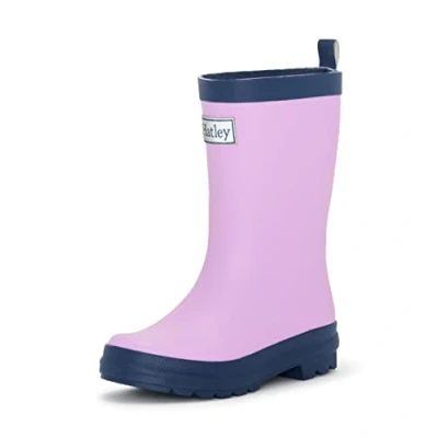 Image of Hatley Classic Wellington Rain Boots, Matte Lilac &amp; Navy, 7 UK Child