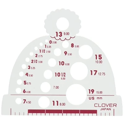 Image of Clover Knitting Needle Gauge, Polypropylene, White, 1