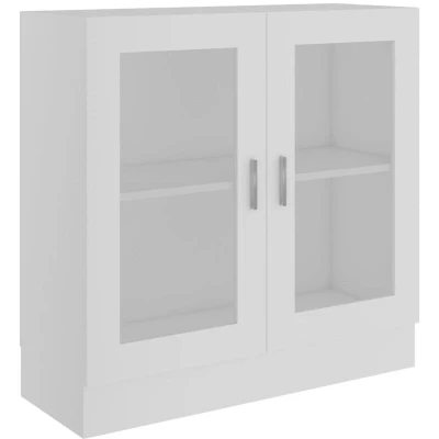 Image of vidaXL Vitrine Cabinet White 82.5x30.5x80 cm Engineered Wood