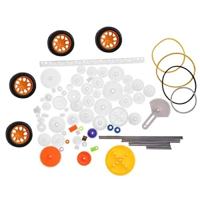 Image of Oumefar 78pcs Plastic Gears Rich variety DIY Set Accessories with Pulley Belt Mini tire Worm Kits for Car Robot