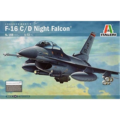 Image of TAMIYA 510000188 F 16 C/D Night Falcon Planes Vehicle Model kit, Black, 209mm Length