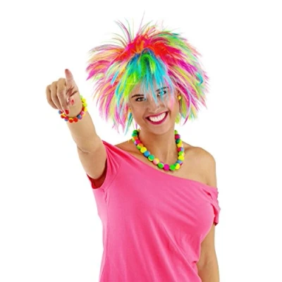 Image of Folat 26726 Wig Spikes Rainbow, Multi Colors, One Size
