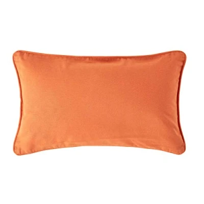 Image of HOMESCAPES 100% Cotton Plain Burnt Orange Cushion Cover 30 x 50 cm Rectangular 12 20 Inches Sofa Pillow Washable