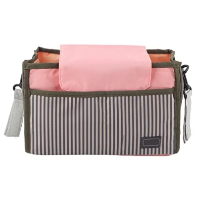 Image of Baby Multi function Stroller Pushchair Diaper Bag Mummy Universal Storage for Newborn Infant Stuff Collection (Pink)