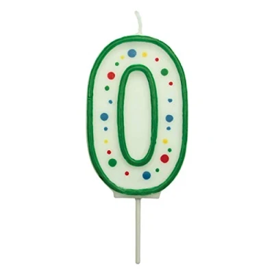 Image of PME Green Number 0 Candle, Small Size