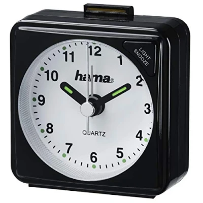 Image of Hama Travel Clock, Black, 5.6 x 3 cm