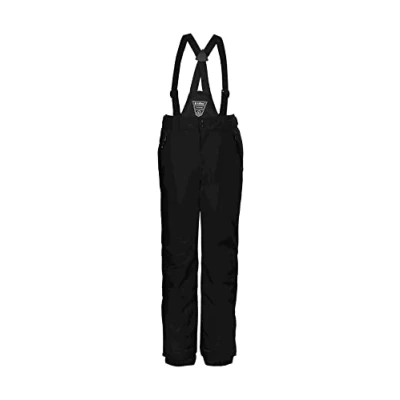 Image of Killtec Girls&#039; KSW 77 Grls Pnts Functional Ski Trousers with Zip Off Bib Snow Guard and Edge Protection, Black, 152 EU